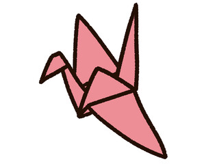 かわいい折り鶴　ピンク