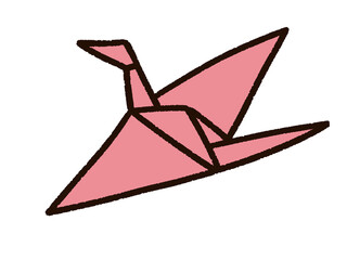 かわいい折り鶴　ピンク