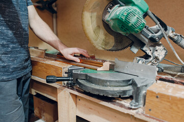 Framing Workshop. Making baguette handmade picture frame at studio