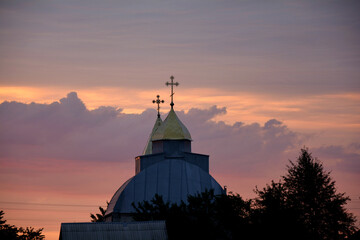 church at sunset