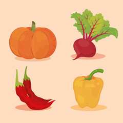 vegetables icon set