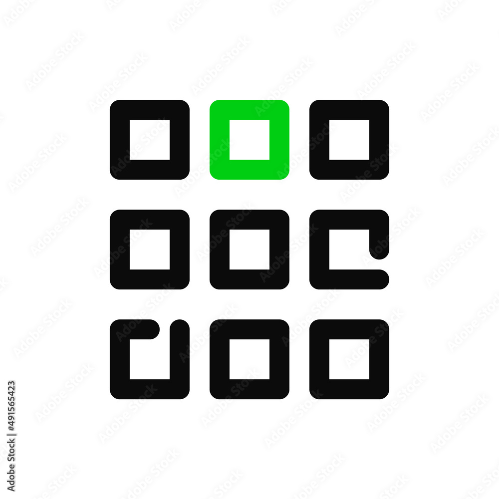 Poster website layout grid. pixel perfect, editable stroke minimal line art