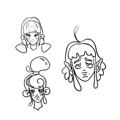 Vector children's design on a white isolated background for banners postcards and stickers