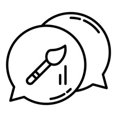 paint brush and chat bubble