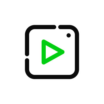 Video or audio play button. Pixel perfect, editable stroke
