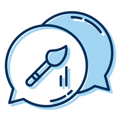 paint brush and chat bubble