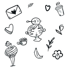 Vector children's design on a white isolated background for banners postcards and stickers