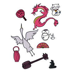 Vector children's design on a white isolated background for banners postcards and stickers