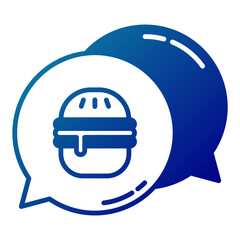 burger and chat bubble