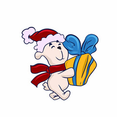 
Vector children's design on a white isolated background for banners postcards and stickers New Year's holiday