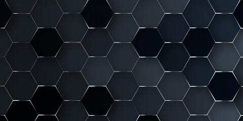 Abstract seamless modern and creative blue hexagon background. Creative and decorative modern technological hexagon pattern background for any design, technology and communication related works.