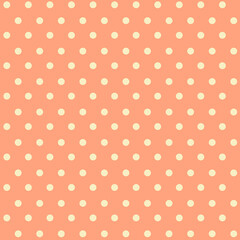 Seamless pink polka dots on pink background.
