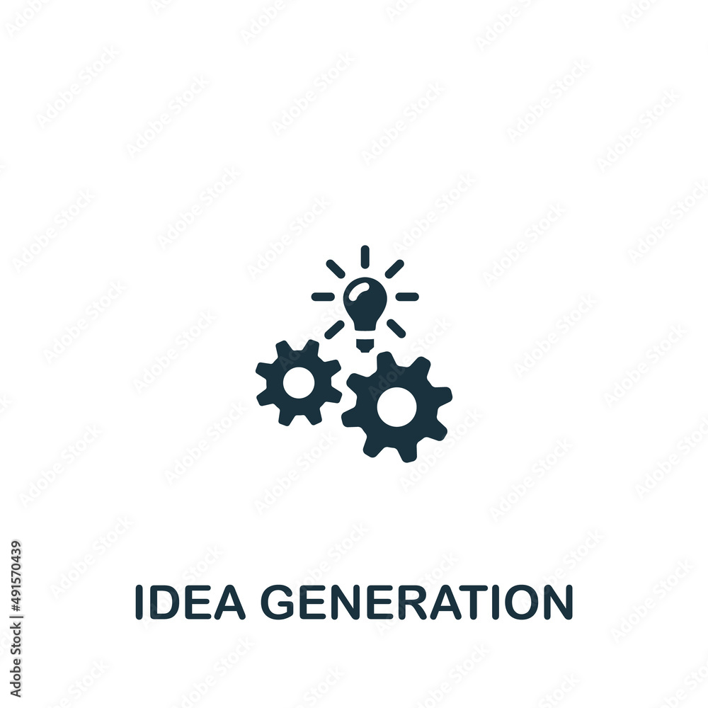 Poster idea generation icon. monochrome simple icon for templates, web design and infographics