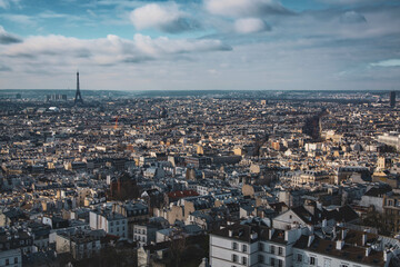 Beautiful views of Paris from Basilique du Sacré-Coeur, France