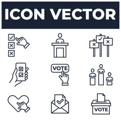 set of Voting and Election elements symbol template for graphic and web design collection logo vector illustration