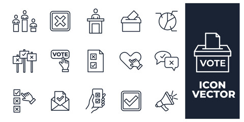 set of Voting and Election elements symbol template for graphic and web design collection logo vector illustration