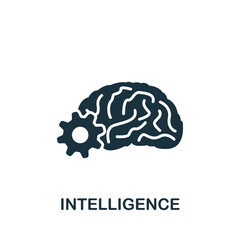 Intelligence icon. Monochrome simple icon for templates, web design and infographics
