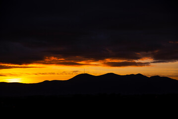 landscape at the sunset