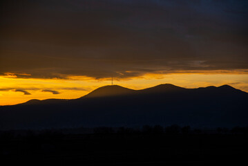 landscape at the sunset