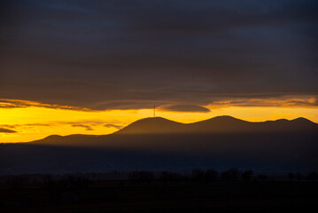 landscape at the sunset