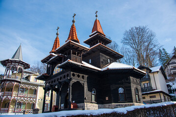 Fototapeta premium Old wood church in Sovata, Romania
