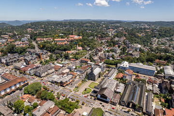 Obraz premium Aerial view of Gramado, Rio Grande do Sul, Brazil. Famous touristic city in south of Brazil.
