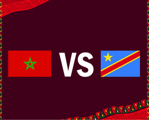 Morocco And Democratic Republic of Congo Flags African football Vector Design African Countries Football Teams Illustration