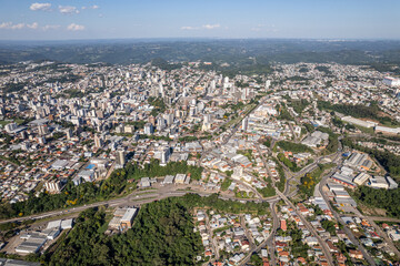 Aerial view of Bento Gonçalves, Rio Grande do Sul, Brazil. Famous touristic city in south of Brazil.