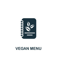 Vegan Menu icon. Monochrome simple icon for templates, web design and infographics