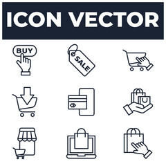 set of Online Shopping elements symbol template for graphic and web design collection logo vector illustration