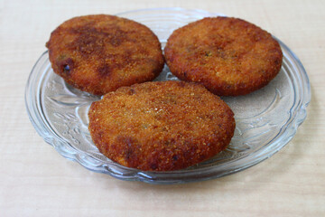Vegetable burger patties on plate