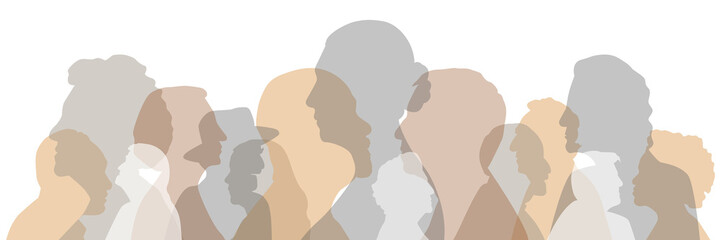 Multicultural group of grandparents. Flat vector illustration.