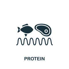 Protein icon. Monochrome simple icon for templates, web design and infographics