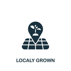 Localy Grown icon. Monochrome simple icon for templates, web design and infographics