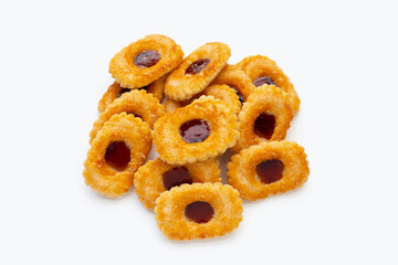 Puff pastry cookies filled with jam