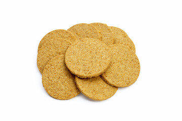 Oatcakes on a white background.