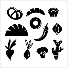 Doodle food icon isolated. Hand drawn food. Stencil vector stock illustration. EPS 10