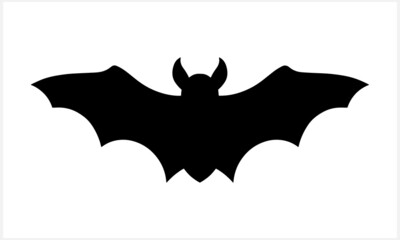 Stencil bat isolated. Hand drawn art. Halloween symbol. Animal vector stock illustration. EPS 10