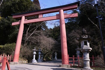 Naklejka premium A tourist attraction of a Japanese shrine. Katori-Jingu Shrine. Katori-City,Chiba prefecture ,Japan