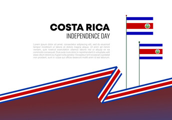 Costa rica independence day background banner poster for national celebration on september 15.