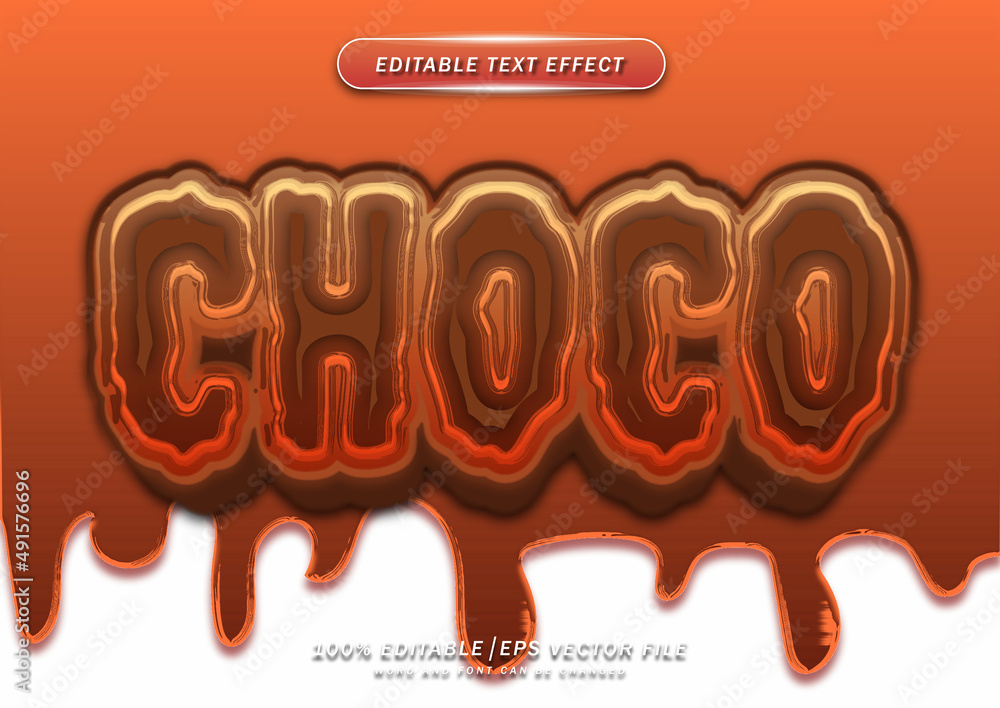 Poster choco text style editable effect