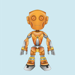 orange Robotic Science Technology Concept Isolated futuristic modern illustration