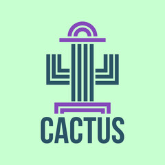 Simple and Unique Double Meaning Cactus Logo Design Concept Vector