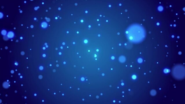4K particles in the style of magic movement on a dark blue background. Looped animated frames. Ultra HD 3840x2160. The movement of particles in the air.