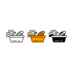 food basket icons  symbol vector elements for infographic web