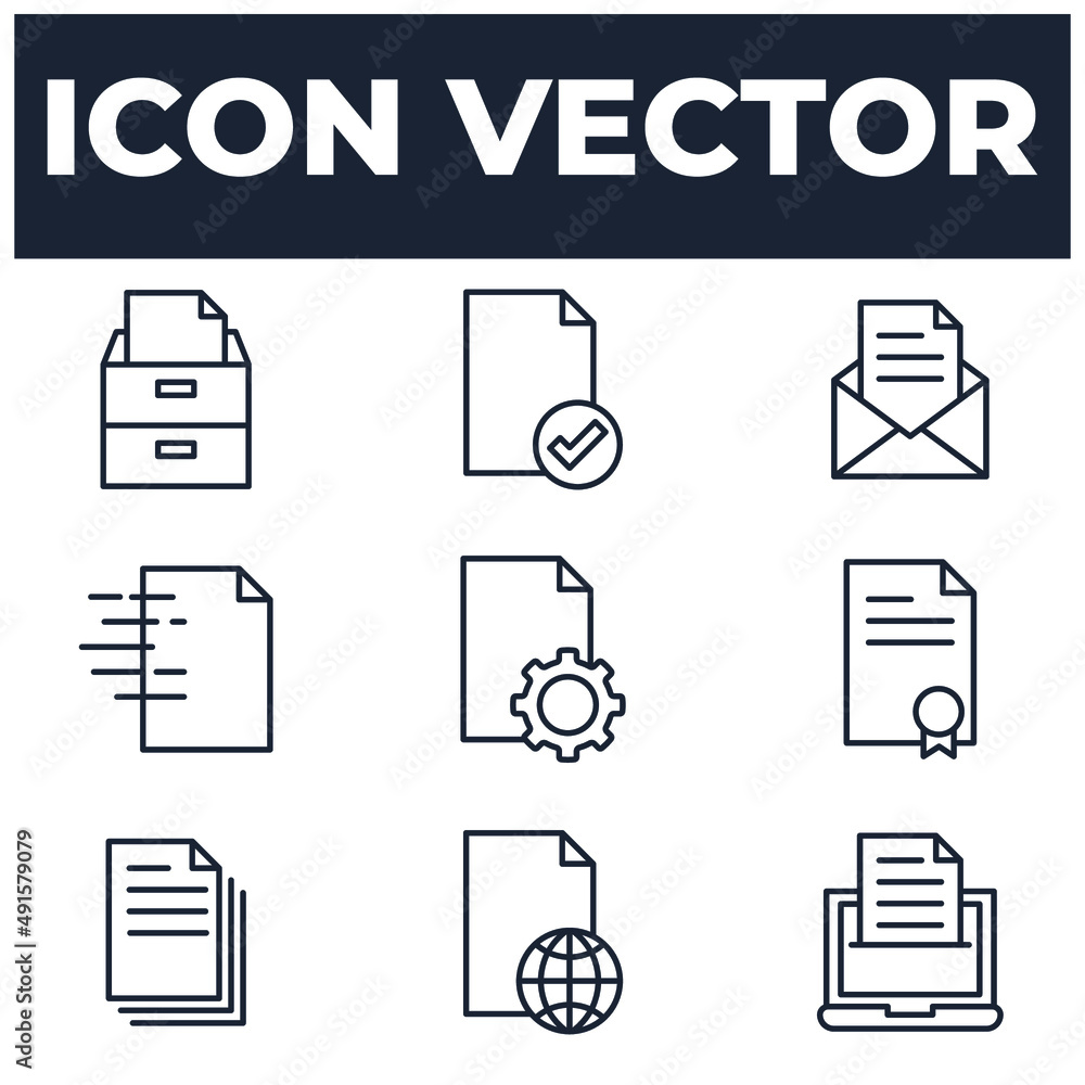 Poster set of document elements symbol template for graphic and web design collection logo vector illustrat