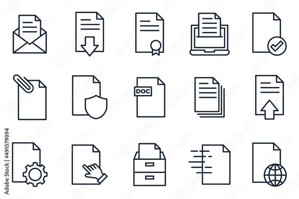 Poster set of document elements symbol template for graphic and web design collection logo vector illustrat