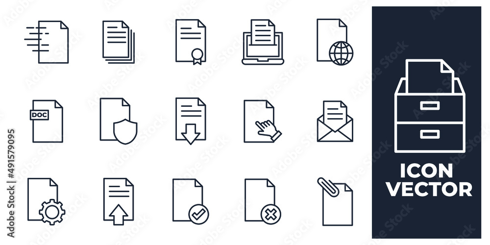 Poster set of document elements symbol template for graphic and web design collection logo vector illustrat