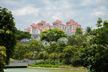Fototapeta premium Singapore, Singapore-September 08,2019: View at modern architecture of Singapore.
