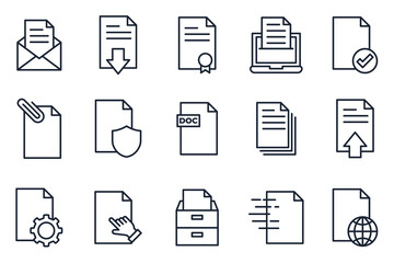 set of Document elements symbol template for graphic and web design collection logo vector illustration